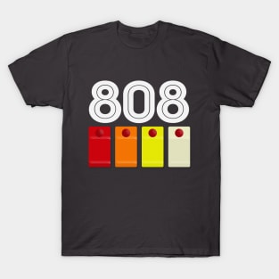 808 Drum Machine Button Grid Design - Electronic Music Fan Art T-Shirt